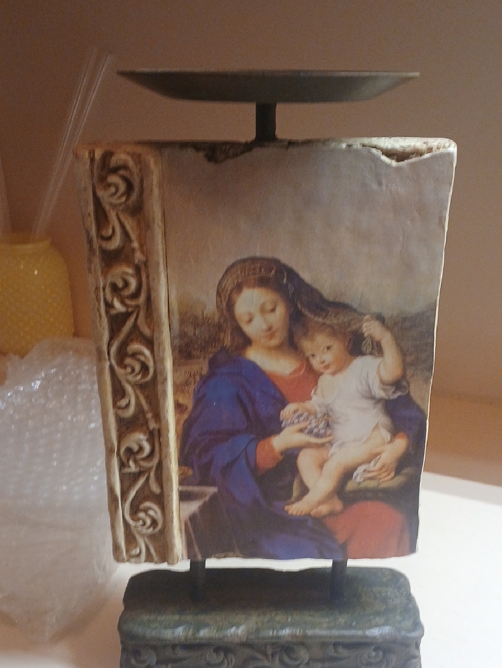 Mary And Jesus Statue Candle